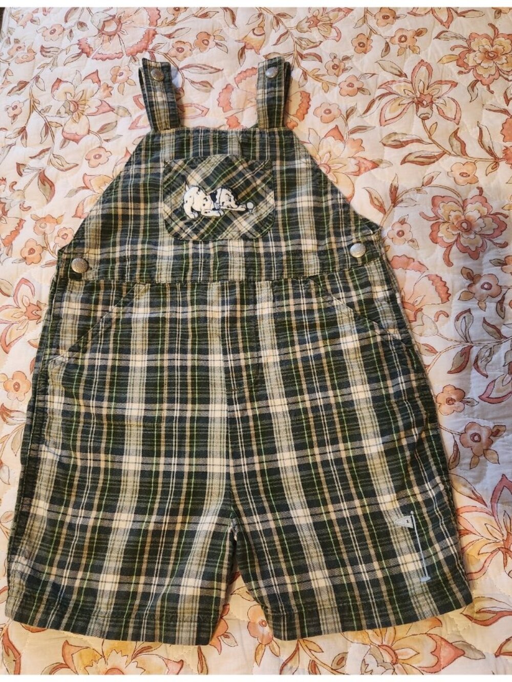 Disney 2003 Embroidered 101 Dalmations Shortalls Size 4T